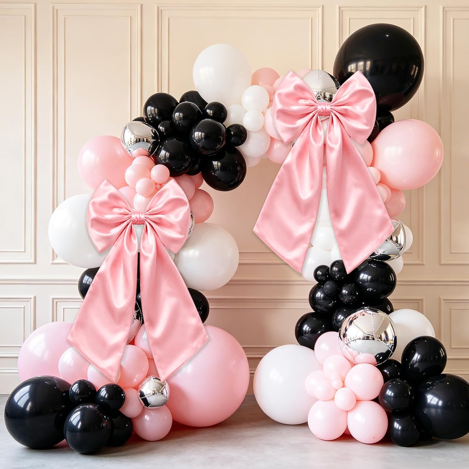 3Pcs Large Pink Bow Decorations 23x11 Inch Big Satin Bows Coquette Room Decor Hanging Wall Birthday Decors for Wedding Christmas Tree Topper Bachelorette Baby Shower Room Xmas Gift Wrapping