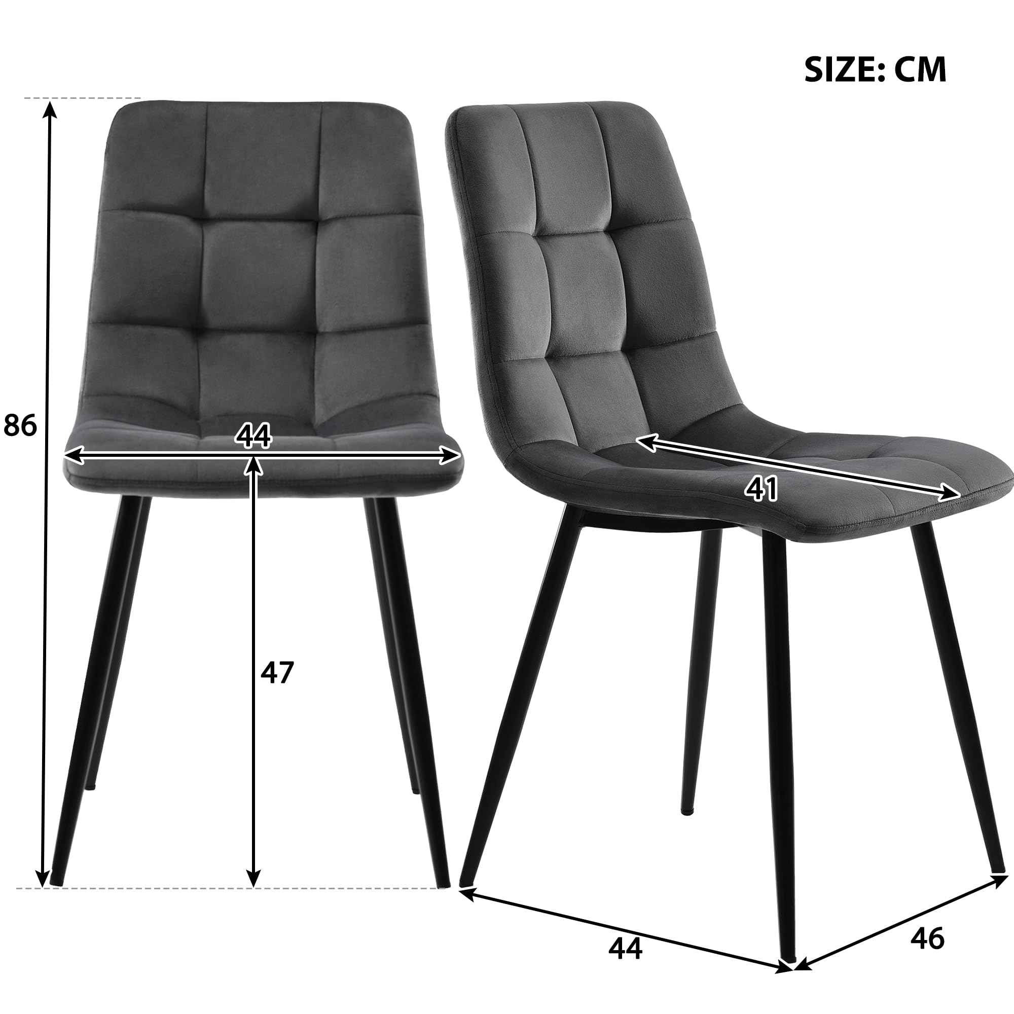 Juego de Comedor Mesa y 4 Sillas, Juego de Mesa y Sillas Comedor 5 Piezas, 117x68x75 cm Tabla de Cena Rectangular Moderna, Dining Table and Chair Set, Terciopelo Silla de Cocina (Gris)