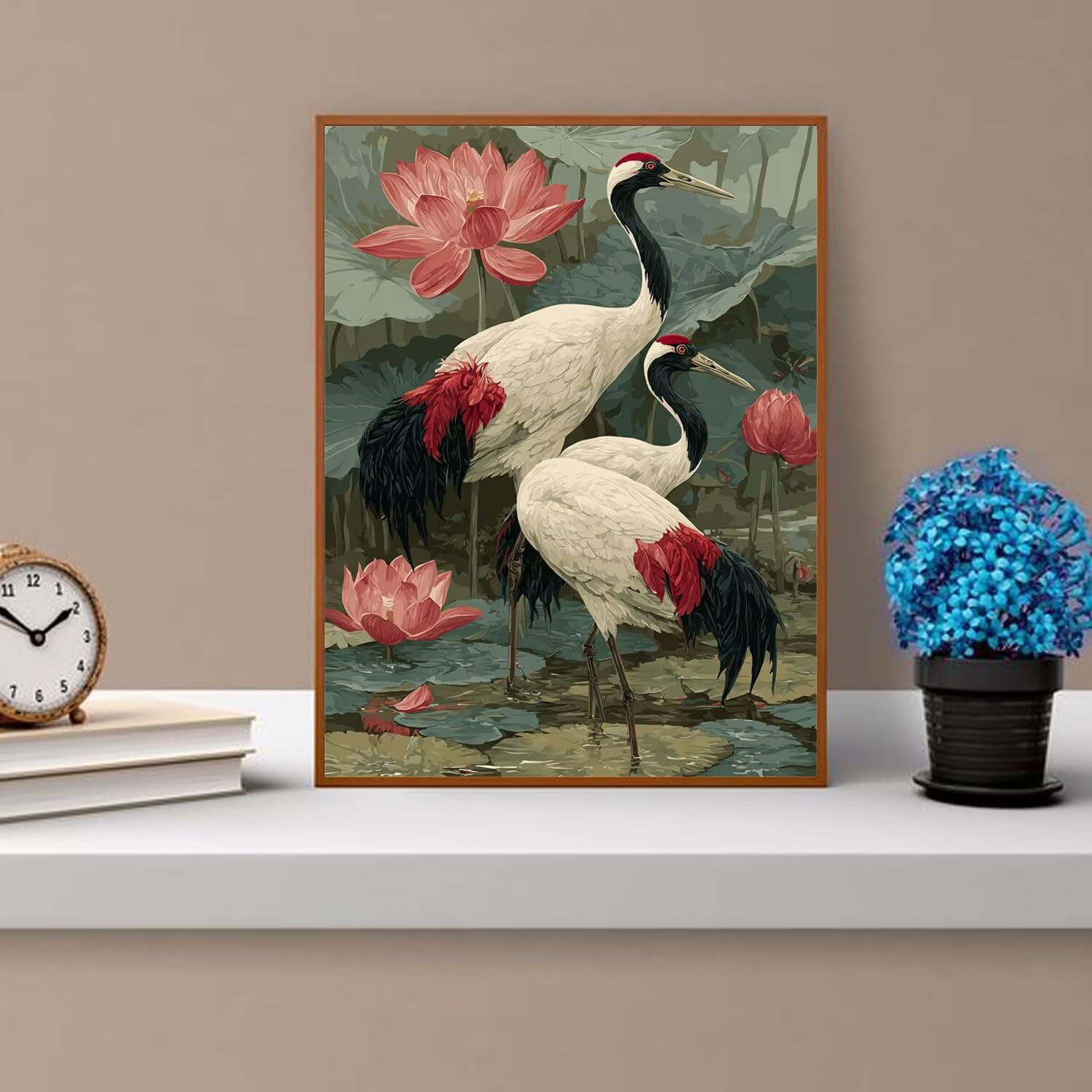 Dipingere con i Numeri Adulti uccelli, Lotus Dipingere con i Numeri Bambini DIY Kit, Set Premium con Pennelli, Decorazione Casa & Creativo Regalo di Compleanno, Attività di Tempo libero 90x120cm z-326