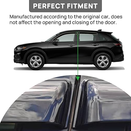 Miniatura 5 de PSLER 4 deflectores de viento para ventana lateral para 2023 2024 2025 HR-V HRV LX EX-L Deflectores de ventana deportiva, protectores de lluvia,