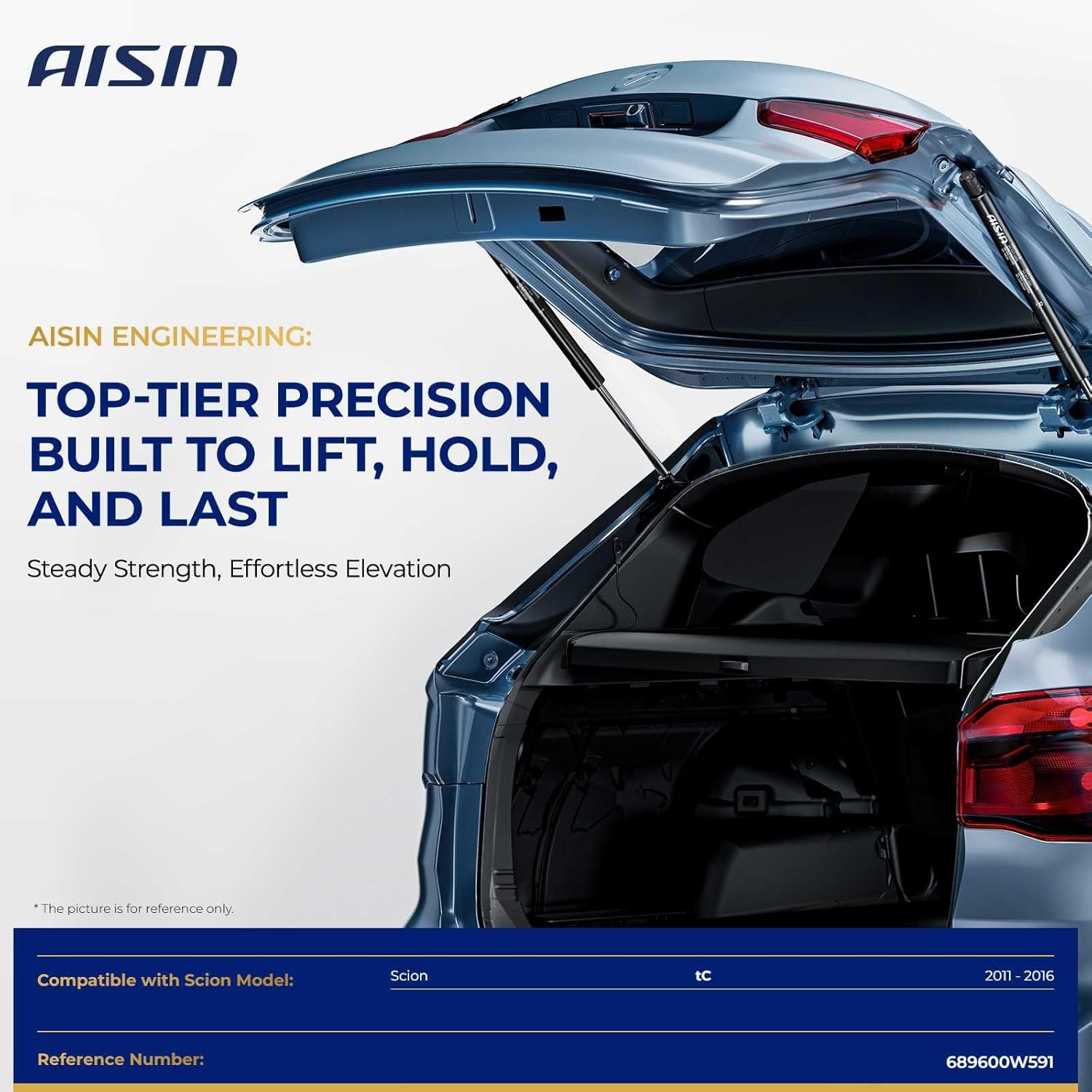 AISIN AFTERMARKET GAST-01683 Rear Trunk Lid Lift Supports Shock Struts - Compatible with Scion tC 2011-2016 - Set of 2