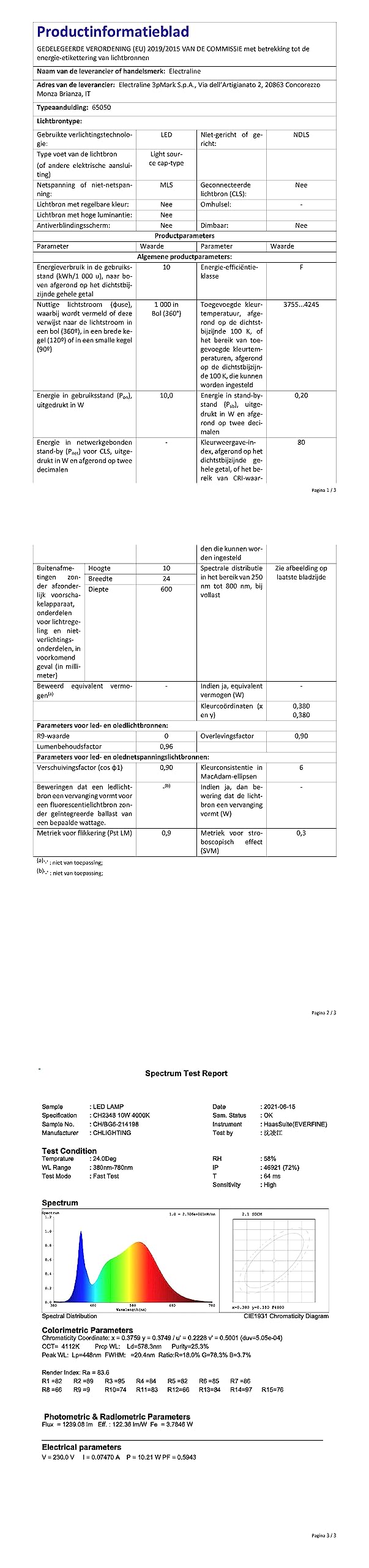 Electraline 65050 Barra Luminosa LED, Lampada Da Soffitto Parete 10W 900 Lumen Luce Naturale Base Di Alluminio 60 - Plafoniera Per Corridoio, Libreria, Camera Da Lettto, Bagno, Cucina