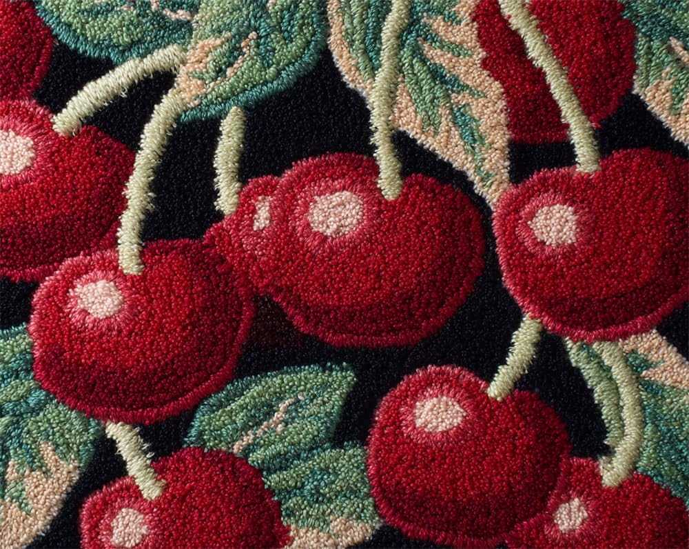 Kitquiver Latch Hook Kits for Adults Rug Cherry DIY with Printed Canvas Crochet Yarn Handmade Embroidery Crafts Crochet for Home Decoration 15X20In