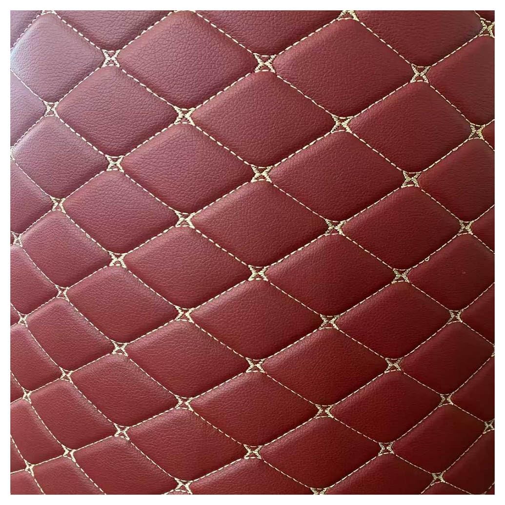 Retales De Cuero Sintético En Textura De Cuero, Restos De Polipiel En Varios Tamaños Ideal Para Tapicería, Manualidades, Patchwork Y Proyectos(Red 1,1.6X3m)