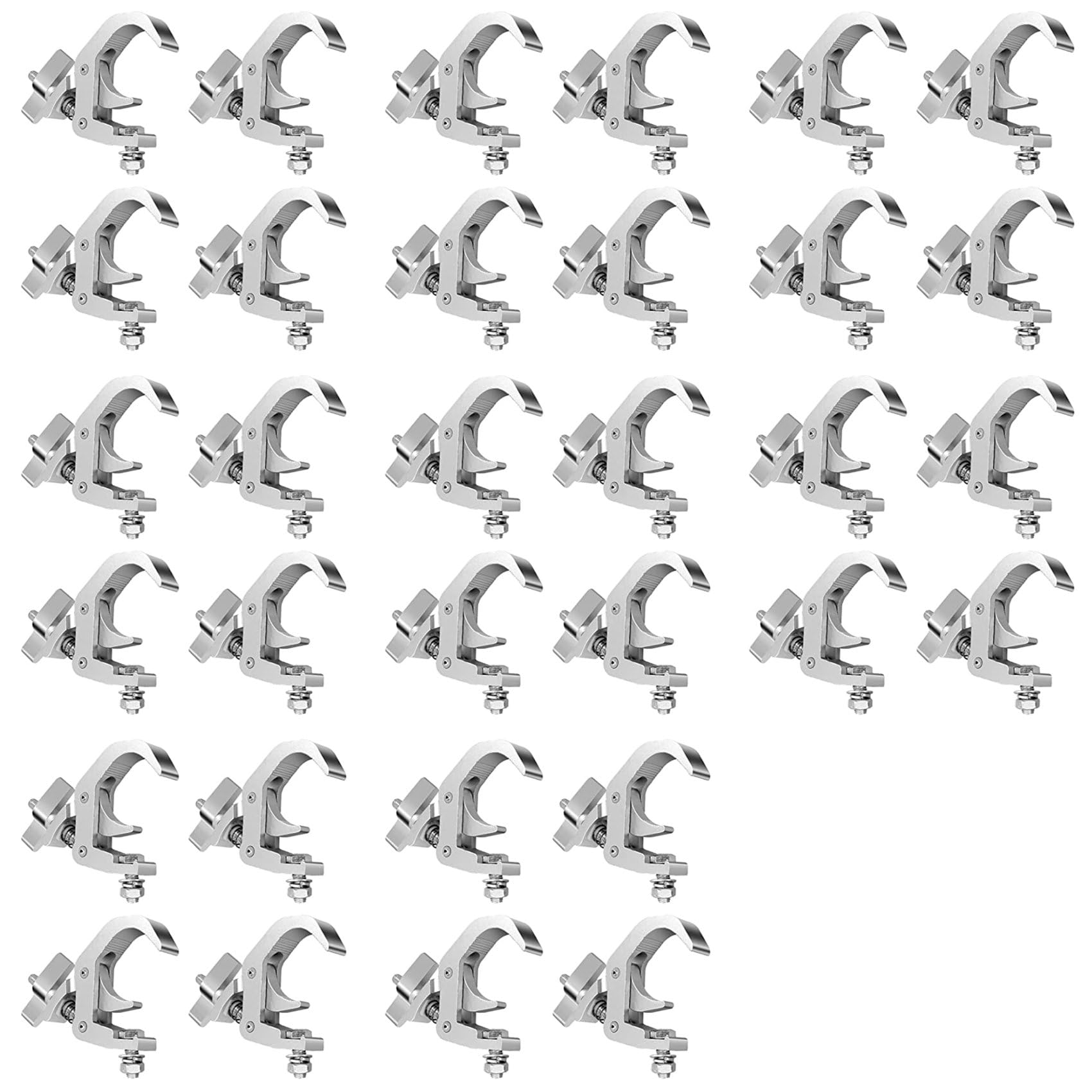 Vjsujehgy 32Packstage Lighting Clip Hook, Aluminum Alloy Professional Rack Clamp,for Moving the Head Stage Stage Lighting Fixtures
