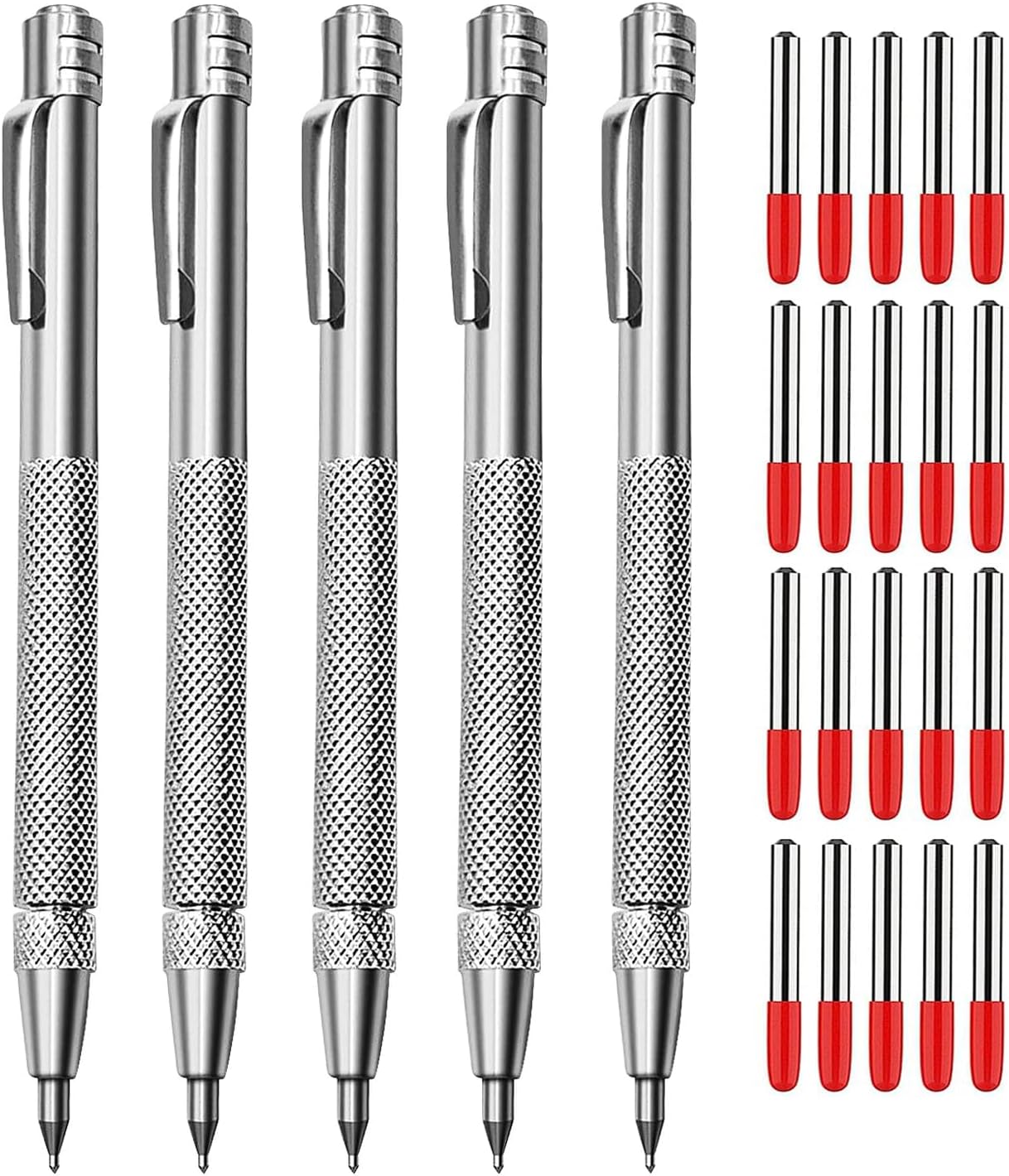 5+20 Tungsten Carbide Metal Scribe Scriber Tool & Engraving Pen Set, No Need Sharpening, More Accurate&Quicker, Magnetic Design, Metal/Leather/Glass/Wood Layouts Choice