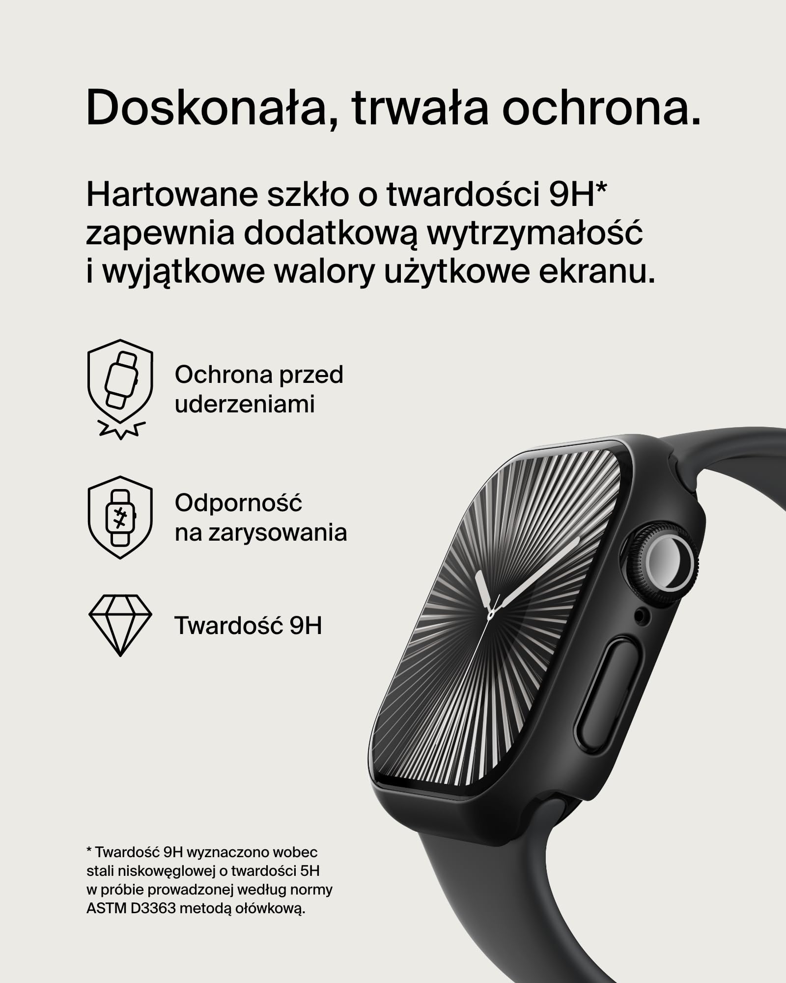 Belkin ScreenForce TemperedCurve Etui na Zegarek Apple Watch Series 10 (46mm), osłona ekranu 2 w 1 zapewniająca ochronę 360˚, szkło hartowane do Apple Watch 46mm – czarna