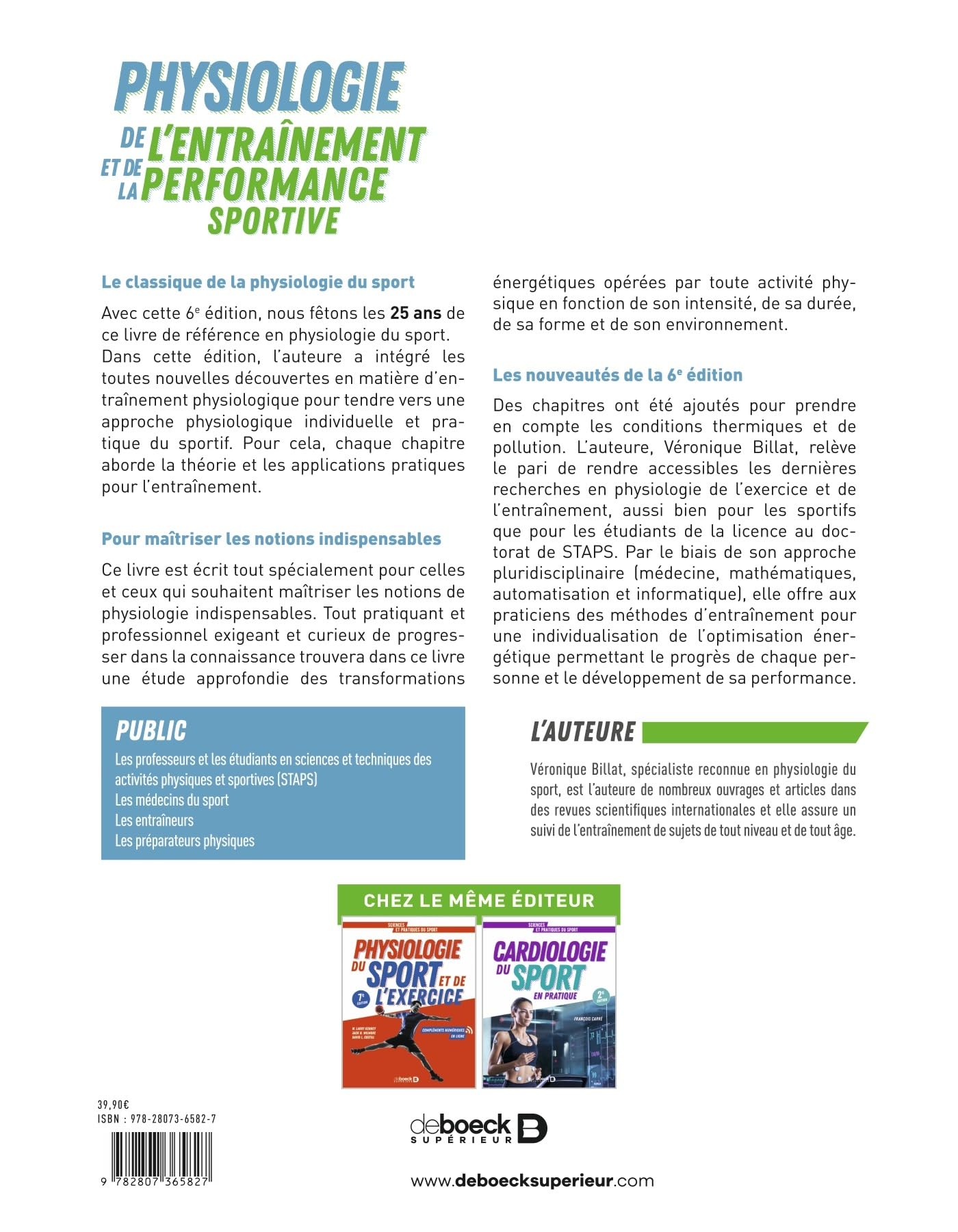 Physiologie de l’entrainement et de la performance sportive: De la pratique à la théorie