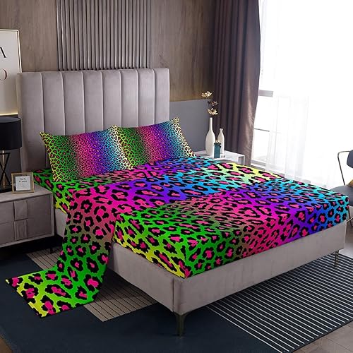 Miniatura 10 de Sábanas de Flores Groovy con Sábana Ajustable de Bolsillo Profundo 60S 70S 80S Flores Hippie Rosa Púrpura Amarillo Juego de Sábanas Retro Floral