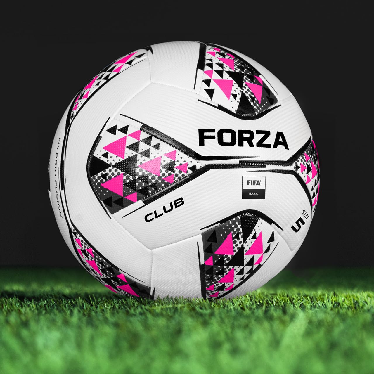 FORZA Training & Match Club Footballs - Ball Sizes: 3, 4 & 5 - Various Pack Sizes (Pack of 3, White & Pink Size 5)