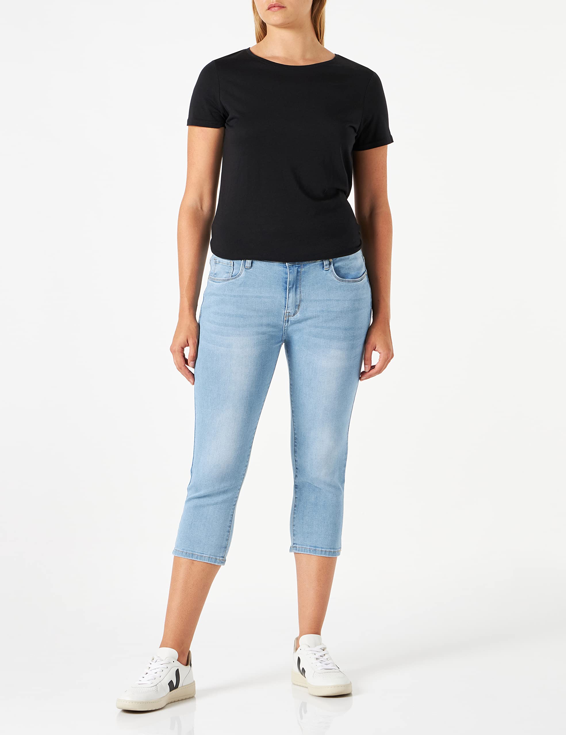 Nina Carter P132 - Pantalones vaqueros para mujer, corte ajustado, cintura alta, aspecto desgastado, efecto lavado