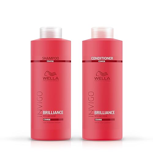 Wella Professionals Invigo Brilliance Shampoo for Coarse Colored Hair, Color Protection & Color Vibrancy