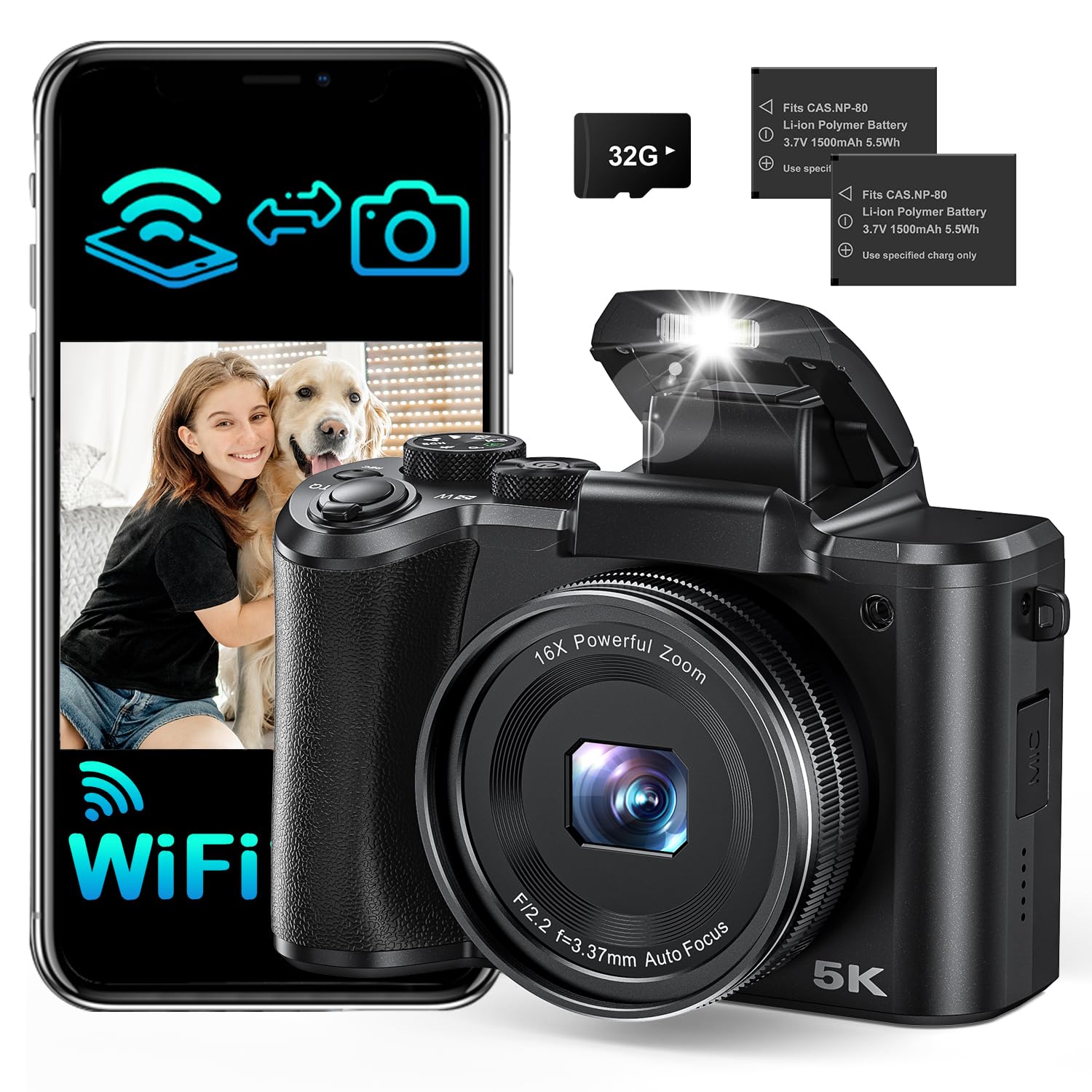 Amazon | 8K デジタルカメラ 8800万画素 デジカメ スマホに送れる