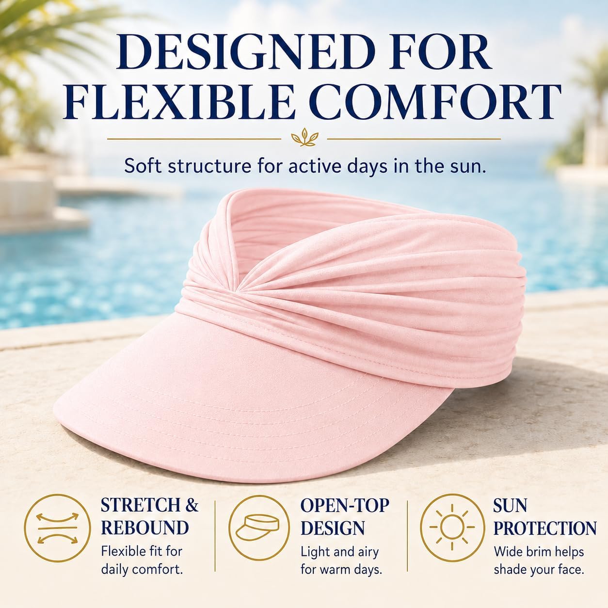 Visor Hats UPF 50+ for Women Sun Visors with Wide Brim - Sun Protection Hat Lightweight Packable Summer UV Visor 2026