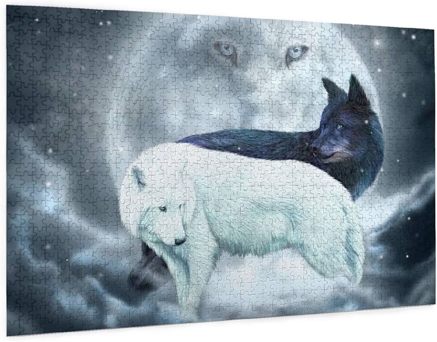 Amazon.co.jp: 1000ピース ジグソーパズル 狼 大人用 木製ピース 親子