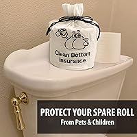 Vista 5 de Funda para rollo de papel higiénico – Funda de papel higiénico reutilizable de algodón de 9 x 5.5 pulgadas con cierre de cordón – Bolsa decorativa
