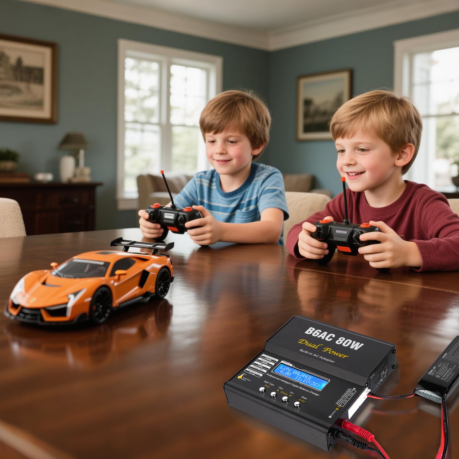 HTRC B6AC LiPo Charger Balancer 80 W 6 A RC, ładowarka LiPo do LiPo/Li-Ion/Life (1-6S), NiMH/NiCd (1-15S) i PB Smart, ładowarka RC z wyświetlaczem LED i XT60/Deans/JST