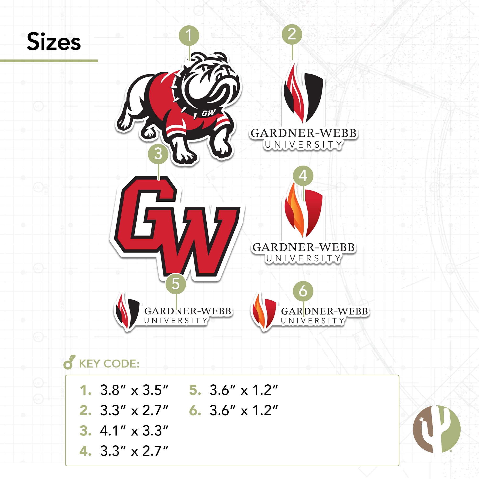 Gardner-Webb University Sticker Sheet – 6 Decals For Laptop, Car, Water Bottle & More - View #13