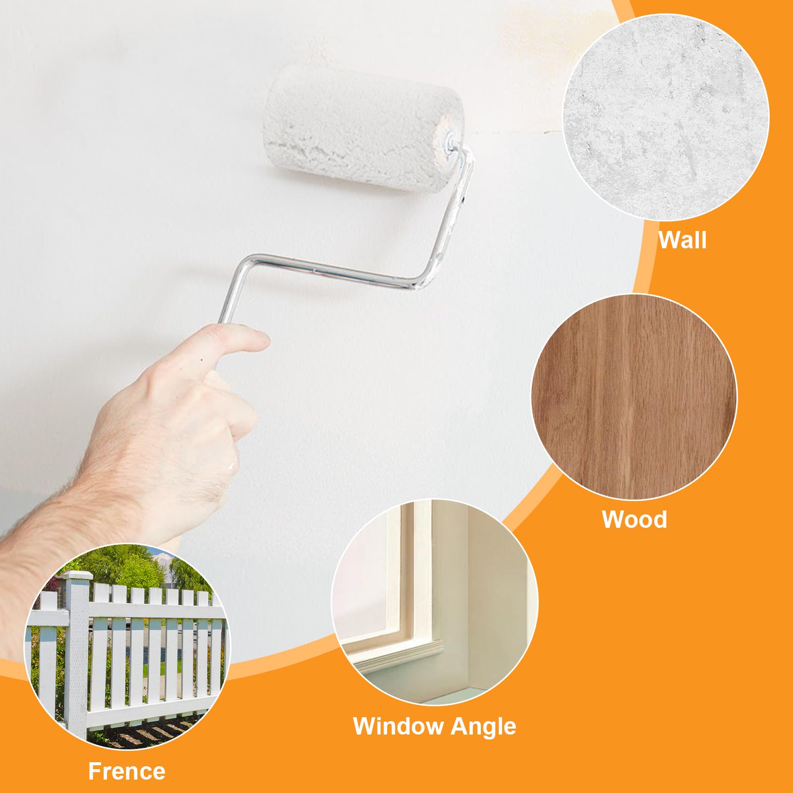 20 stuks schilderrollen, klein, 10 cm, lakrol fijn, verfroller, muurverf, mini-verfrollenset, met verfroller, beugel, voor familiekamer, muur, architectuurdecoratie en schilderbenodigdheden