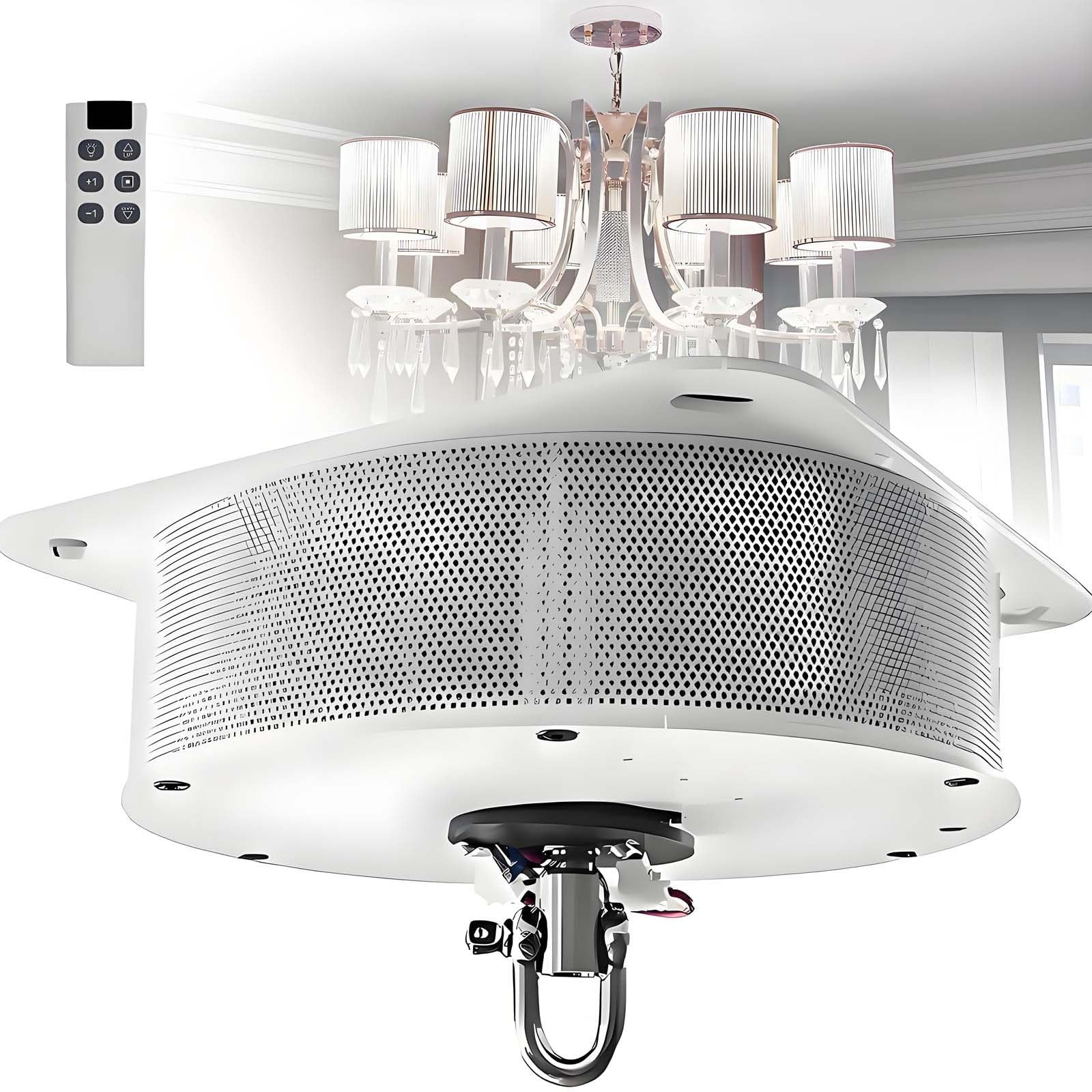 GUTYGIO Electric Chandelier Hoist, 2 in 1 Chandelier Hoist Lifter Systems Motor Winch Villas Pendant Lamps Lifter, 6m Lifting Height Range, for Workshops, Gyms, Warehouses, Supermarkets 130KG