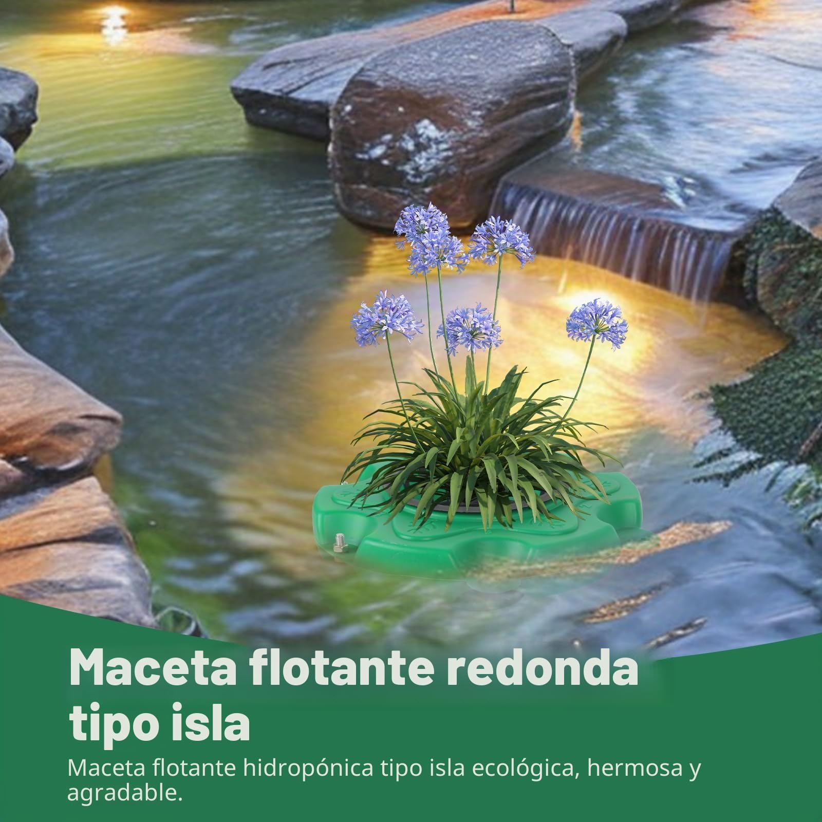 Maceta Flotante Para Estanque, Set De 2 Unidades, Ideal Para Plantas Palustres Y Refugio De Peces