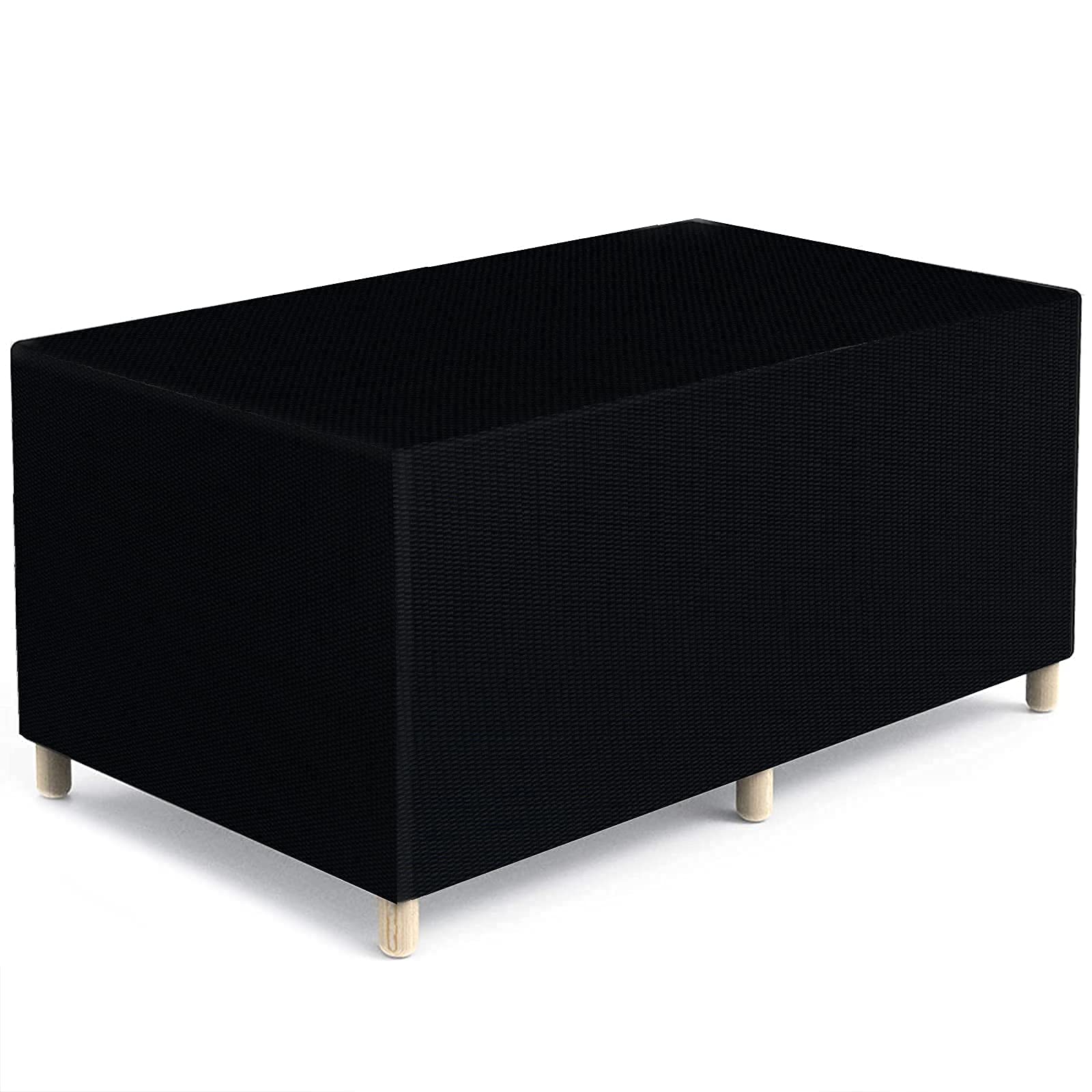 Copertura Tavolo Giardino 420D Oxford Impermeabile - 213x132x74cm Nero Antivento - Foto 4