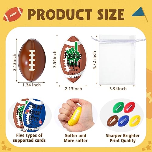 Miniatura 2 de Skylety Juego de 20 mini bolas de fútbol para el estrés, 5 estilos, recuerdos de fiesta de fútbol a granel de 2.13 pulgadas, juguete de pelota