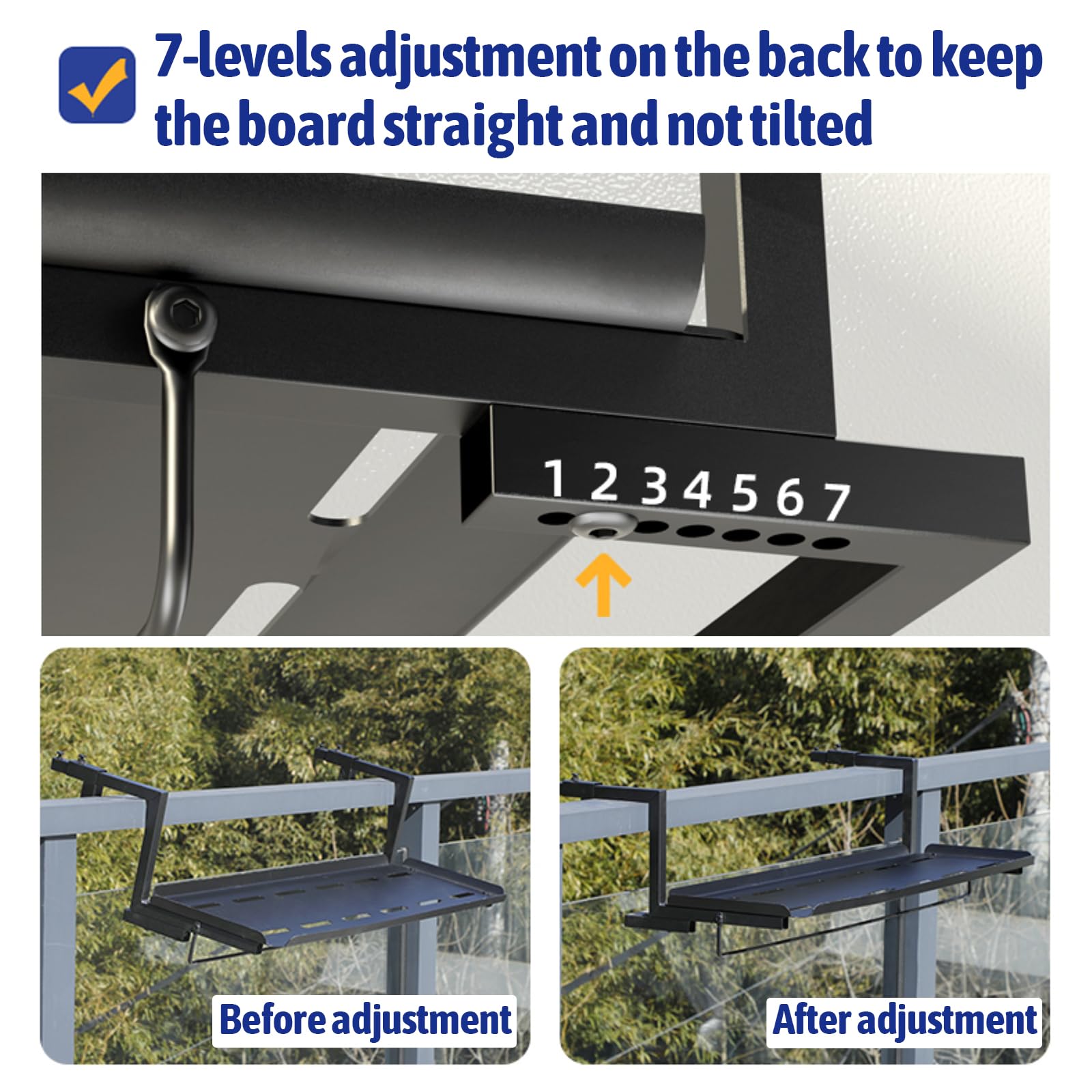 Tavolino da Balcone Sospeso,Tavolo da Appendere per Giardino Terrazza,Tavolo da Appendere alla Ringhiera Balcone,Facile da Usare,per Pranzo,Lavoro E Time Libero