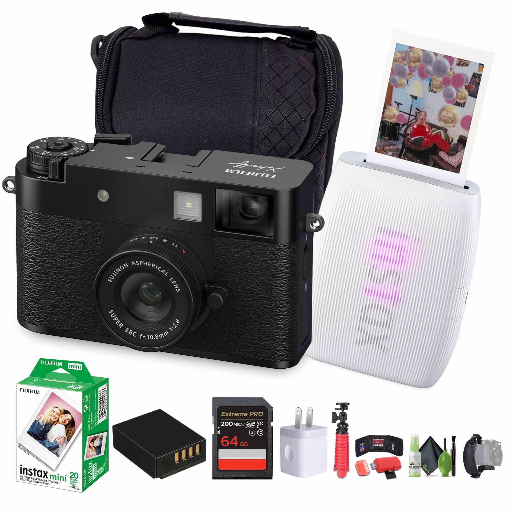 FUJIFILM X Half Compact Point & Shoot Camera (Black) with Tripod Bundle