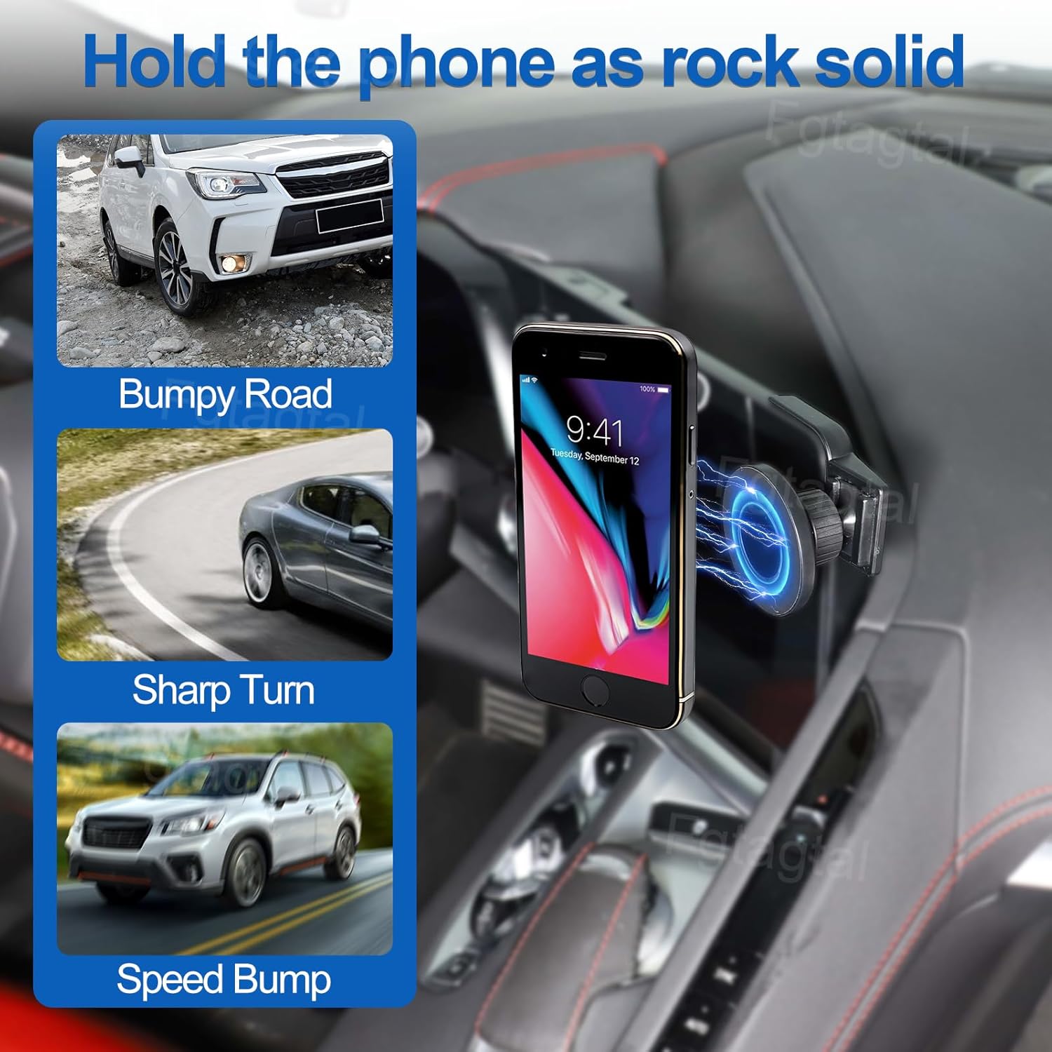 Car Phone Mount Compatible with Chevrolet Corvette C8 2020-2025, Cell Phone Holder for Center Console Navigation Screen, Handsfree Car Phone Stand