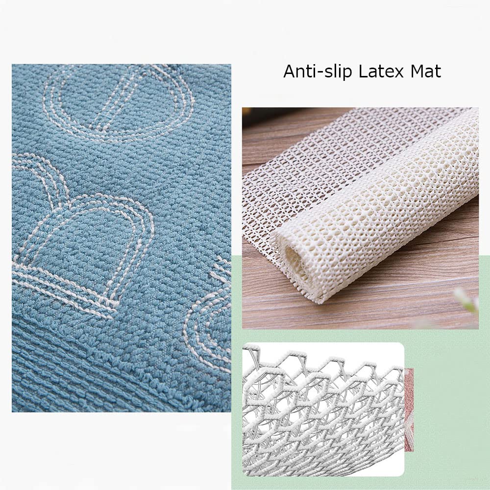 Get Better - Tappeto da bagno in cotone con lettere divertenti, super assorbente, per ingresso, antiscivolo, colore: blu, 50 x 70 cm