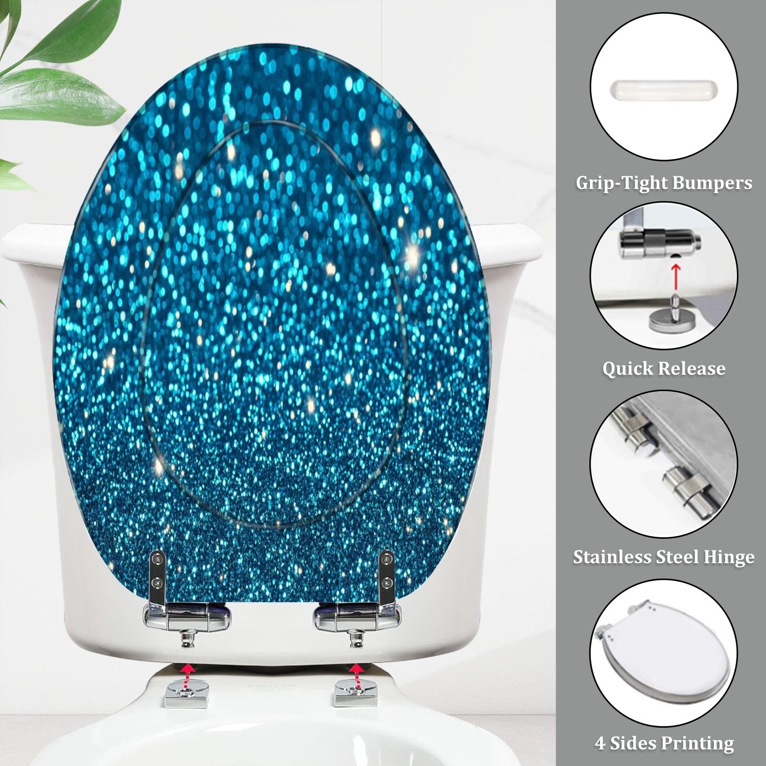 Asiento de inodoro alargado genérico para baño