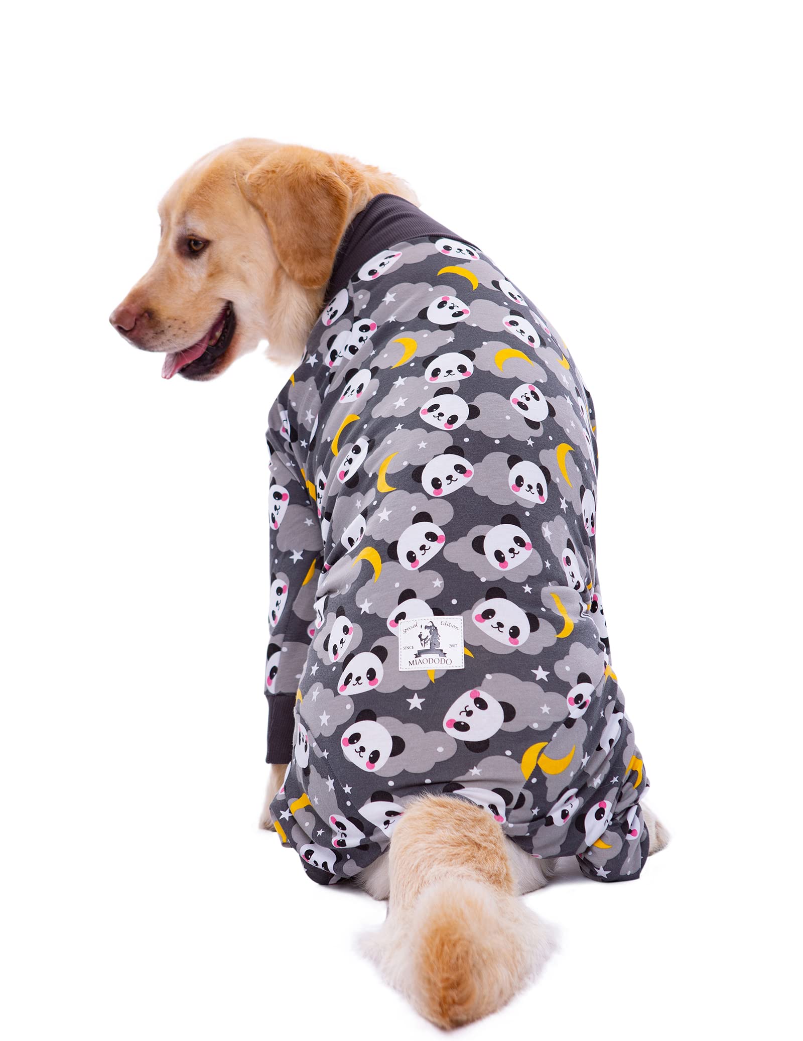 Large Dog Clothes, Elastic Pet Onesie Clothes Protect Joints Anti-hair Anti Licking, Wound Protection Pet Pajamas PJS Dog Jumpsuit For Medium Large Dogs(XXL,Grey Panda) — view 6