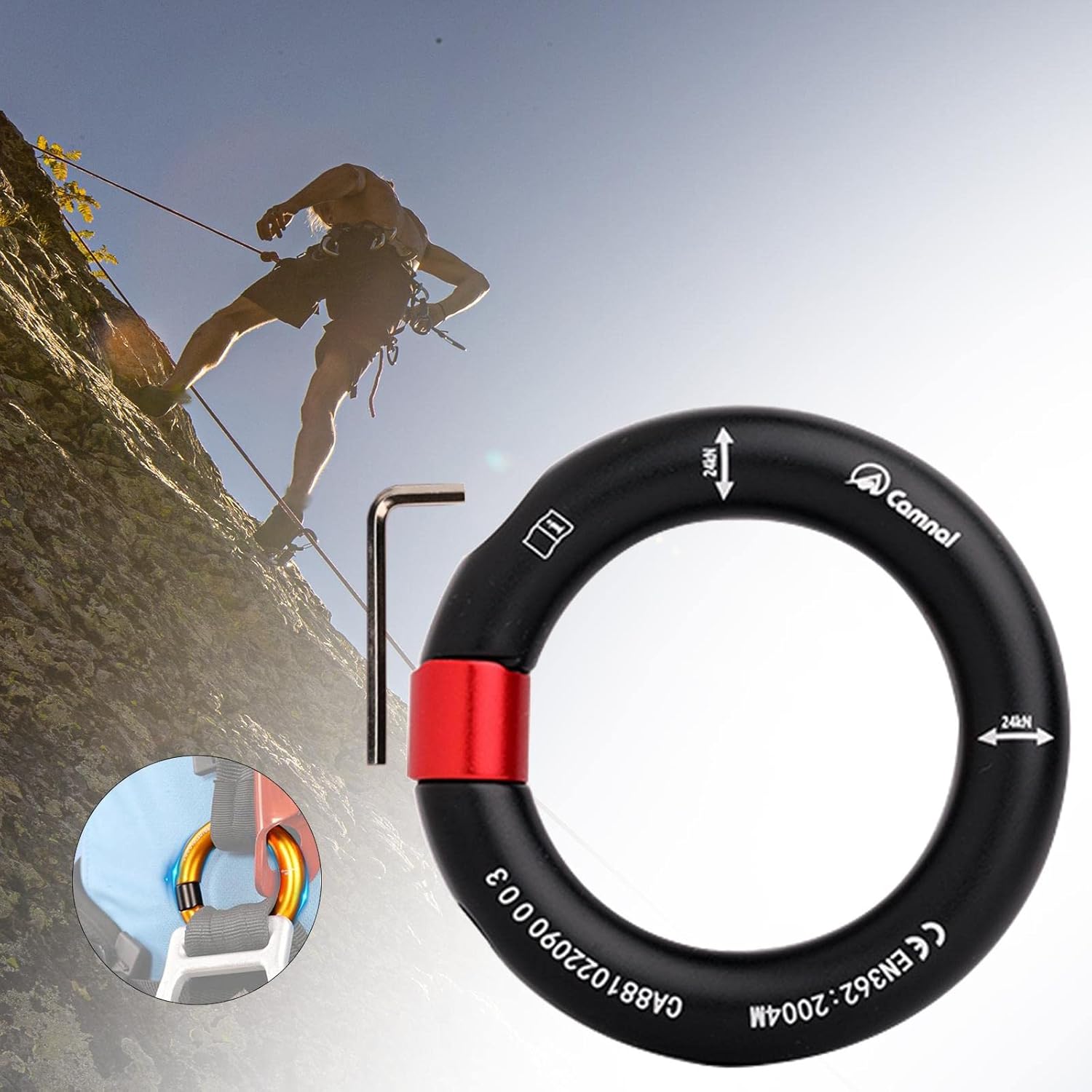 Aluminum Rappel Ring - Heavy Duty Gear for Climbing and
