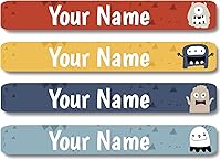 Vista 97 de Lovable Labels - 120 Etiquetas infantiles personalizadas, impermeables, aptas para lavavajillas, se pegan y despegan, son ideales