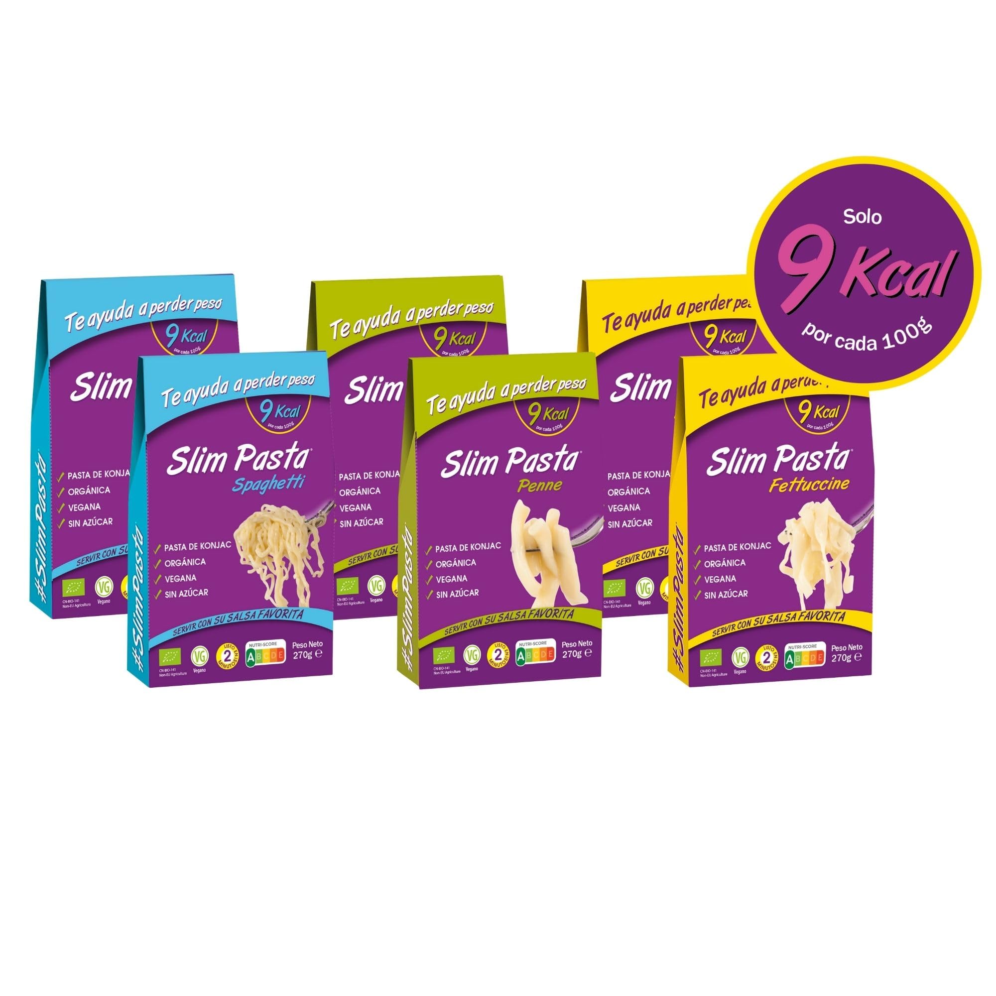 Slim Pasta Pack Italia Pasta Konjac 6 Unidades 270 g Sin Calorías Keto Low Carb Vegano