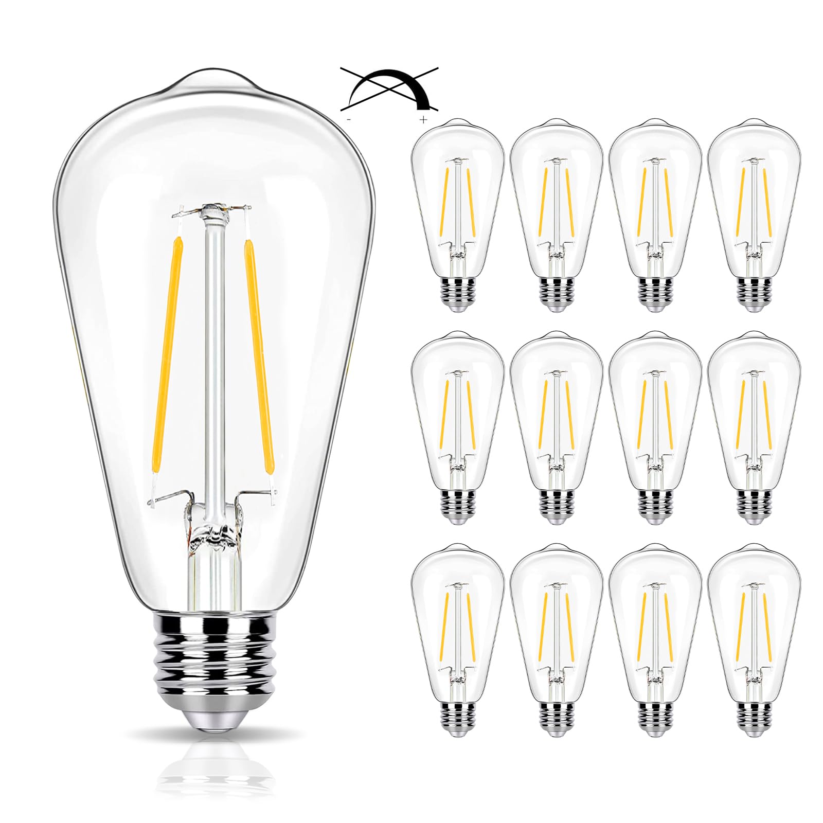 LED SWAN BULB DIMMER EDISON E26  4球 winsaLED 12 Pack 350LM LED Edison Bulbs 40 Watts Equivalent, 4