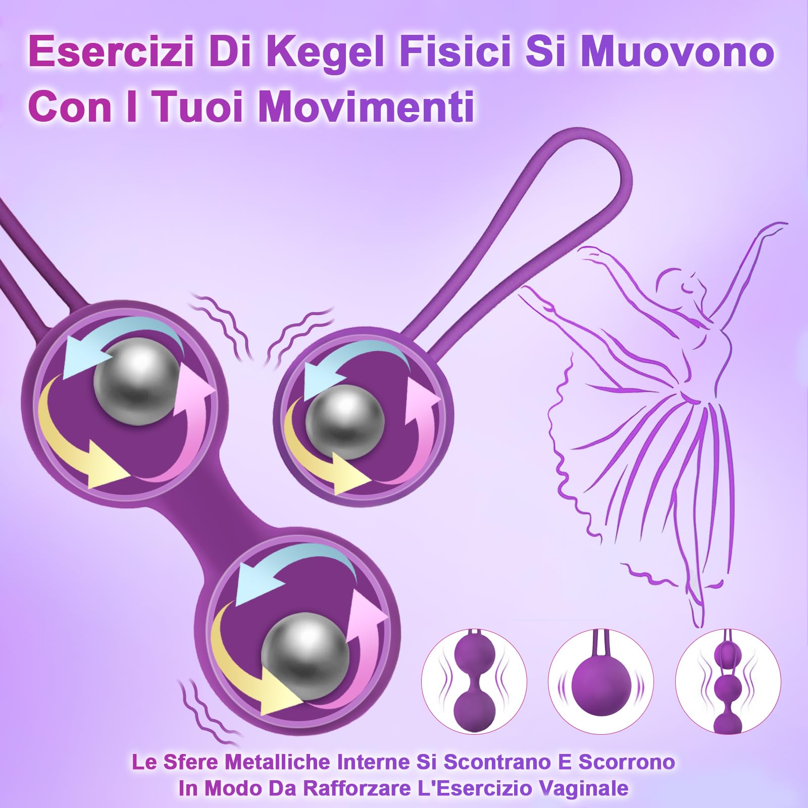Vibratoreper Donna Professionale Ovetto Vibrante Donna Telecomando Vibratore Vibratoriper Donne 3 IN 1 Palline di Kegel Sex Toys con 10 Modalità, Esercizi Per il Pavimento Pelvico Sexytoysys Donna