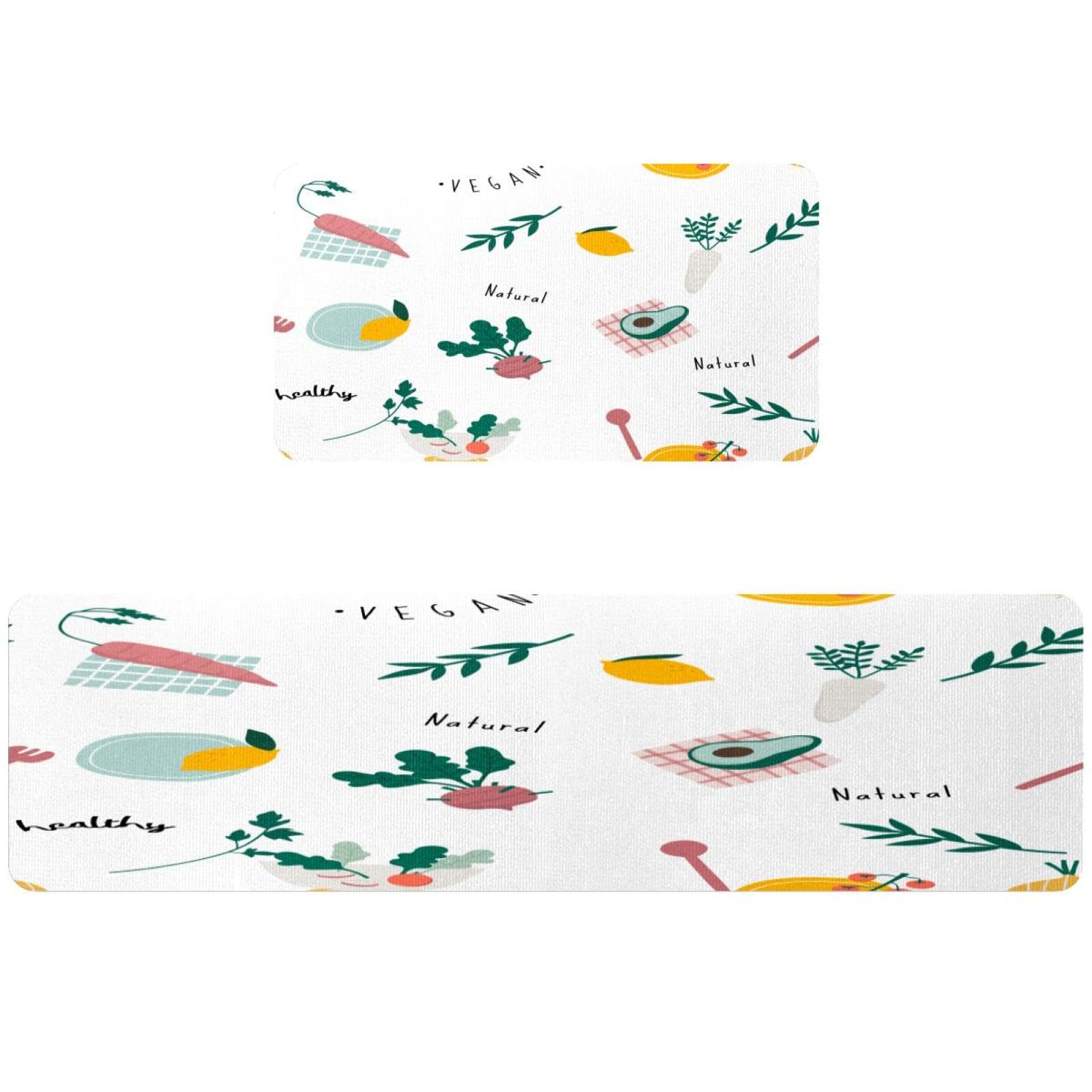 Alfombrillas de cocina antideslizantes y lavables con diseño vegetal VAPOKF
