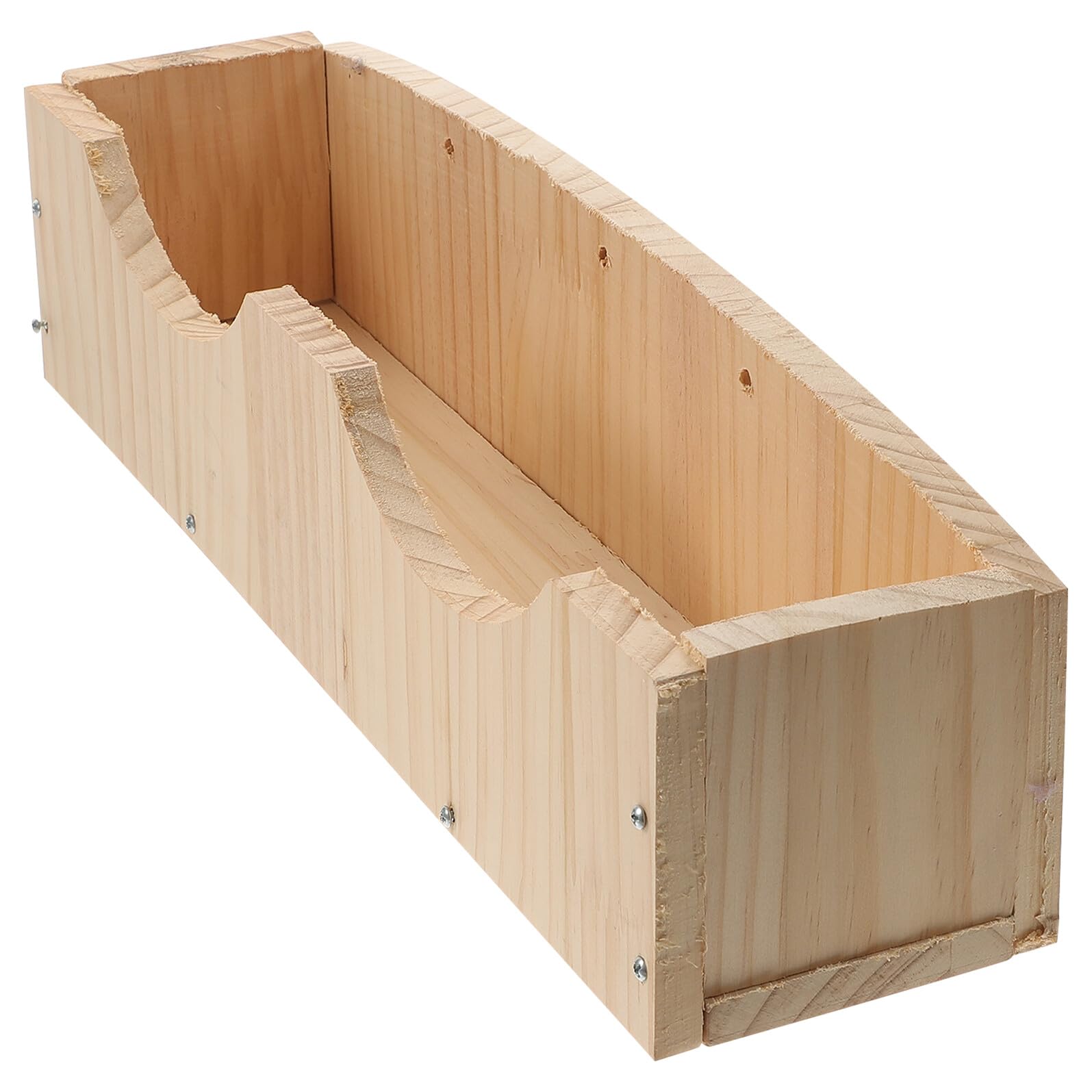 GARVALON Holz Kaninchengestell mit Futterbehälter für Kaninchen und Meerschweinchen Großer Futternapf mit Fixator zur Befestigung Abfall und Hält Käfig Sauber