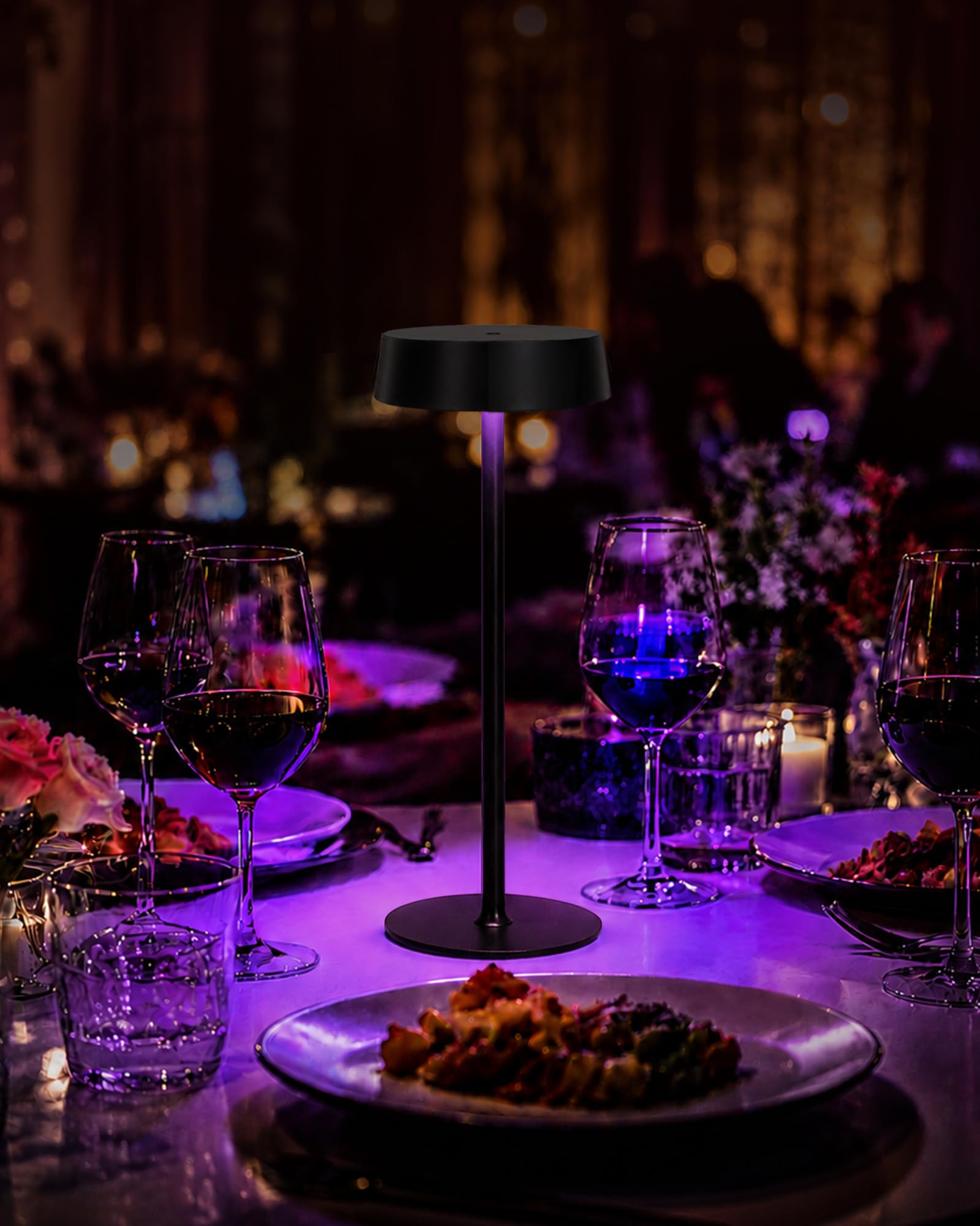 Lámpara de mesa recargable, lámpara inalámbrica, funciona con pilas, control táctil regulable, 3 temperaturas de color RGB, función de memoria LED, lámpara inalámbrica impermeable para exteriores