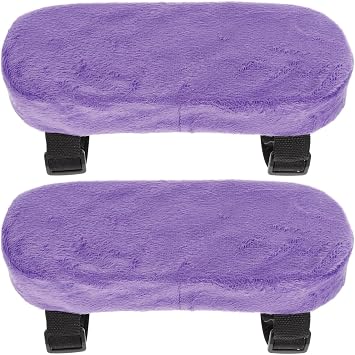 Milisten Memory Foam Chair Armrest Pads, Ergonomic Elbow Pillow for Office, Gaming, and Wheelchair, Soft Plush Arm Rest Covers for Desk Chair Pressure Relief, Purple, 2 Pcs