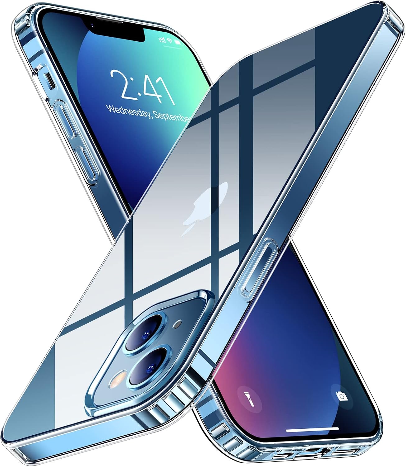Caefax Compatible with iPhone 13 Case Clear - Transparent Non-Yellowing Shockproof Protective Phone Case Slim Thin (2021)