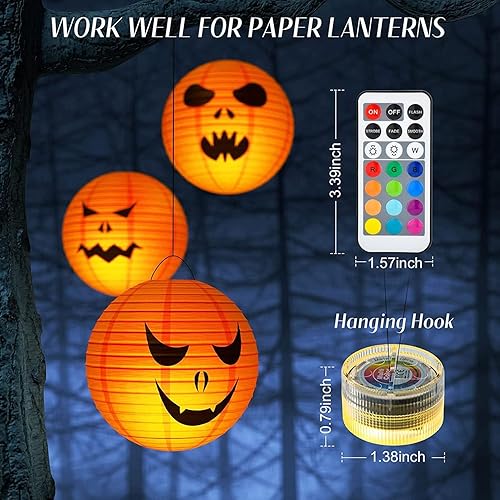 Miniatura 2 de Luces de Halloween que funcionan con pilas, luz LED que cambia de color, luz de vela con control remoto para fiestas, eventos, piscina, estanque,