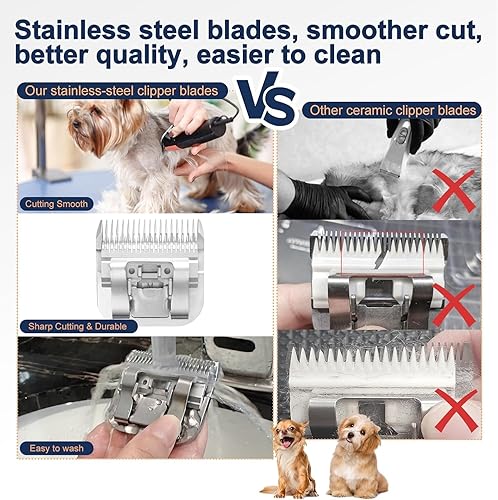 Miniatura 10 de 7FC - Cuchillas de repuesto para cortadora de mascotas, cuchillas desmontables compatibles con andiswahlOster Dog Clippers