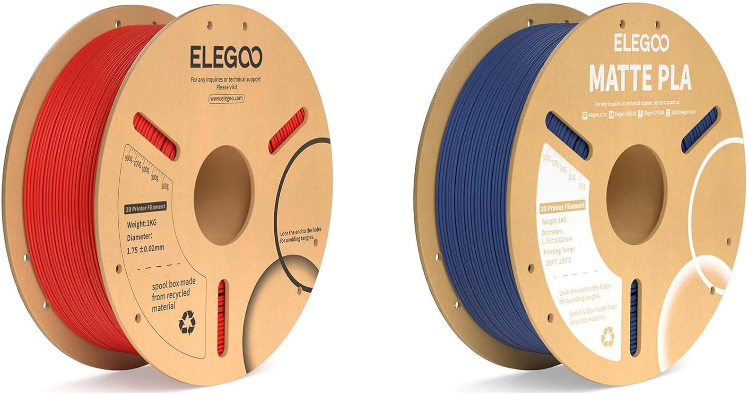 Matte PLA Filament Navy Blue 1KG & PLA Plus Filament Red 1KG