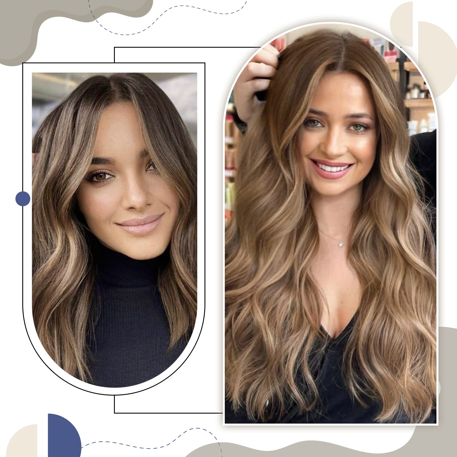 LaaVoo Tape in Hair Extensions Human Hair Brown Tape Hair Extensions Real Human Hair Invisible Tapes Remy Straight Balayage Brown Shadows Hair Double Sided Tabs 20pcs 30g 12 Inch #6/8/14 - Image 3