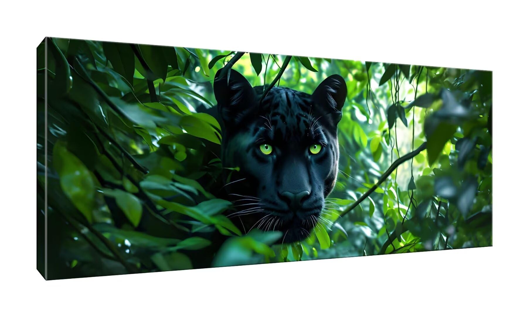 Paint by Numbers for Adults Beginner, Jungle Black Panther Paint by Number Kits for Kids, Without Frame,DIY Acrylic Painting Gifts Drawing Paintwork for Relax and Home Wall Decoer 40x80cm/16x32in G130