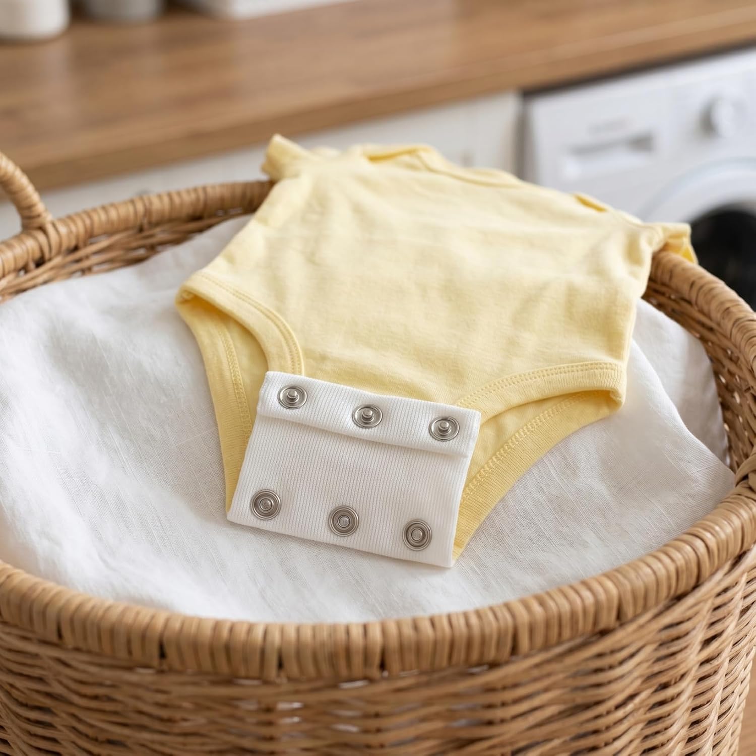 Garneck Baby Bodysuit Extender 3 Snap Cotton Onesie Romper Extension White image 3