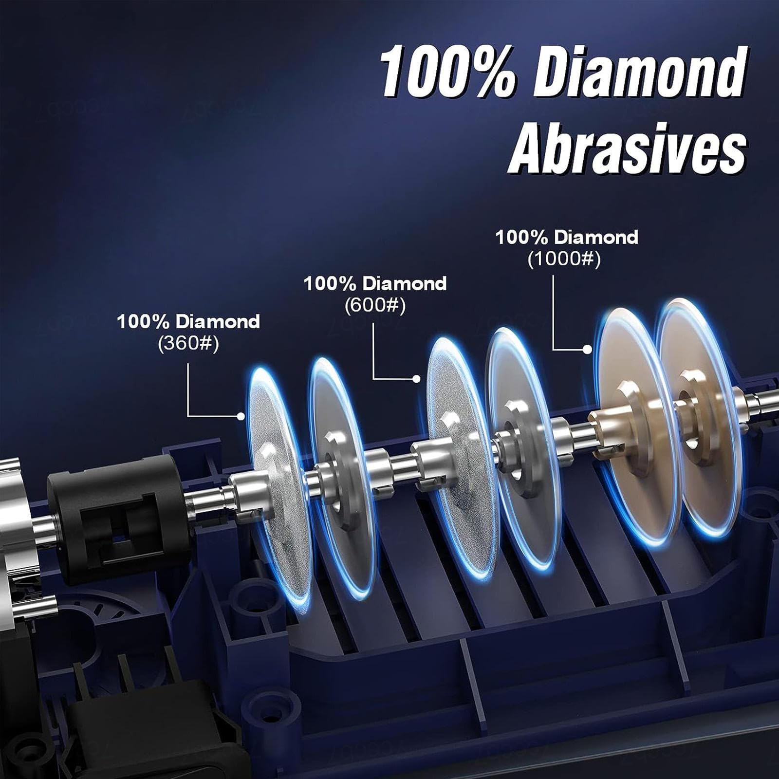 Affilacoltelli Elettrico, 4 in 1 Arrota Coltelli, Con Abrasivi Diamantati Al 100% E Guide Angolari Di Precisione Arrota Coltelli Professionale,Silver